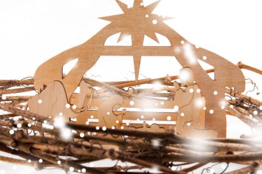 Meryem ile yemlik içinde bebek İsa Noel Doğuş Sahnesi bir