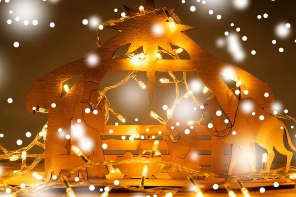 Meryem ile yemlik içinde bebek İsa Noel Doğuş Sahnesi bir