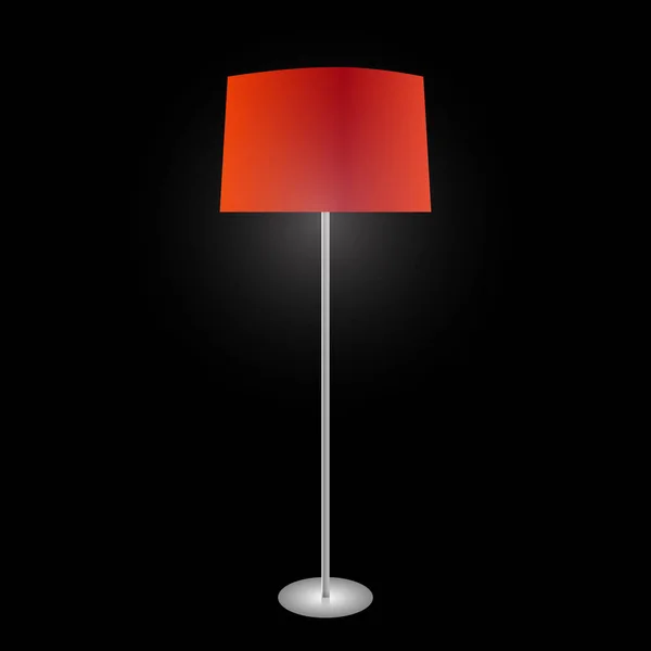 Zeitgenössische Stehlampe aus metallischem und rotem Stoff — Stockvektor