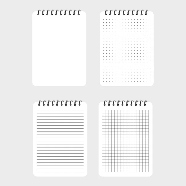 Δημιουργική απεικόνιση διάνυσμα από ρεαλιστικά σημειωματάρια επενδεδυμένα — Διανυσματικό Αρχείο