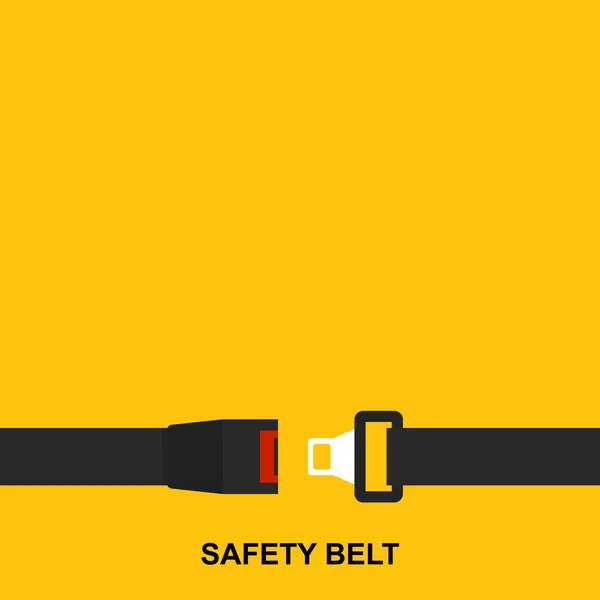 Icône vectorielle ceinture de sécurité isolée sur fond jaune . — Image vectorielle