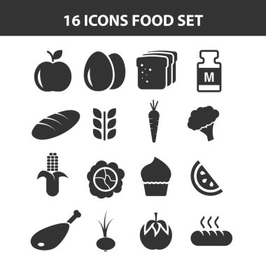 Moda beslenme simgeleri beyaz arkaplan.