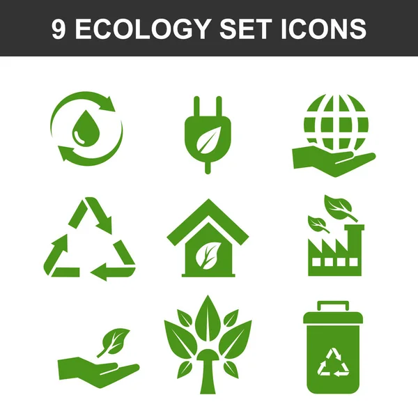 Ensemble vectoriel d'icônes environnementales — Image vectorielle