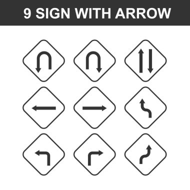 trafik işaretleri simgesi seti