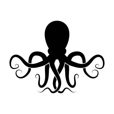 Beyaz arka planda ahtapot logosu. Stok vektör işareti