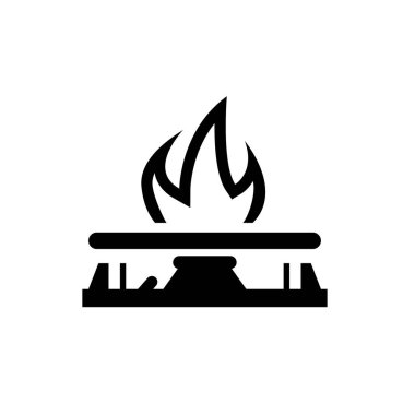 Gaz sobası ikonu. Yağ ve gaz elementi. Kaliteli grafik tasarım simgesi. Stok vektörü