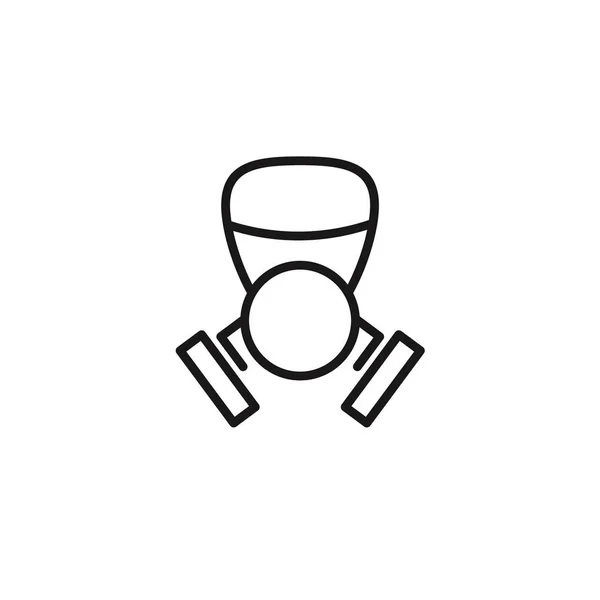 Safe Life Gas Dirty Air Mask Thin Line Icon — Stock Vector