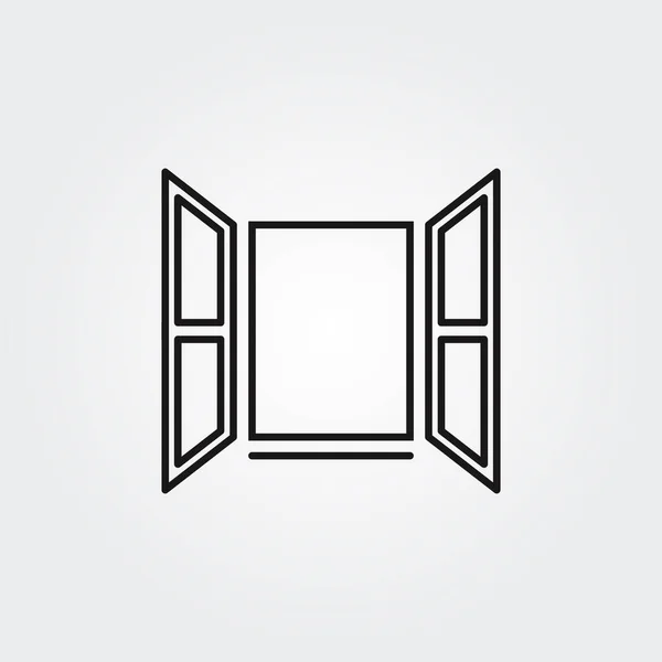 Geöffnetes Fenstersymbol Kreatives Vektor Symbol Linearen Stil — Stockvektor