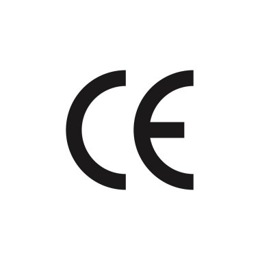 Beyaz arkaplanda CE işareti var. vektör simgesi.