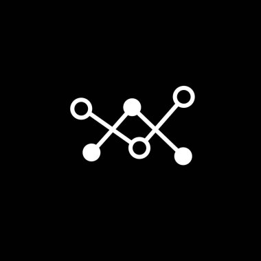 İş Ağı vektör simgesi siyah üzerine çizgi biçimi