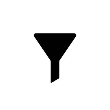 Arka planda modaya uygun düz biçimli filtre simgesi izole edildi. Vektör işareti