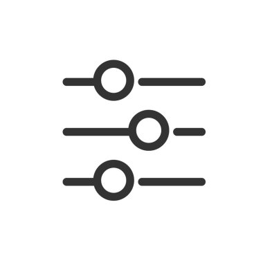 Beyaz arkaplanda simge vektörünü ayarla. filtre işareti