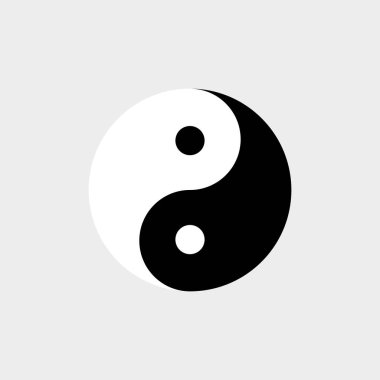 Beyaz arka planda Yin Yang sembolü. Vektör.