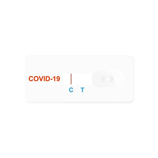 Αρνητικό Αποτέλεσμα Δοκιμής Χρήση Συσκευής Ταχείας Δοκιμής Για Covid Εικονογράφηση — Διανυσματικό Αρχείο