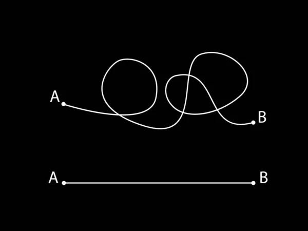 Vía Recta Complicada Desde Punto Hasta Punto Aislada Sobre Fondo — Archivo Imágenes Vectoriales