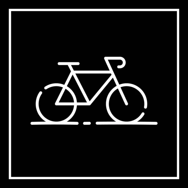 Bicycle Icon Line Style White Background Vector Sign — ストックベクタ