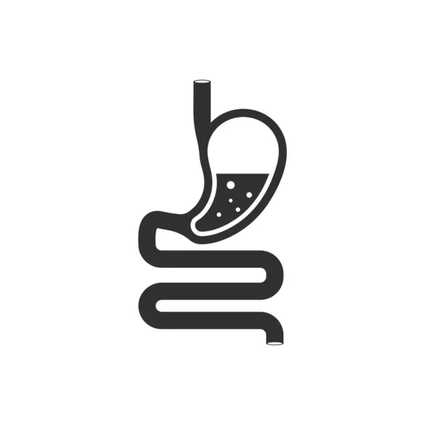 人間の胃と消化器系のベクトル図は白い背景に隔離された — ストックベクタ