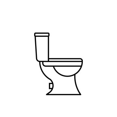 Bembeyaz tuvalet temizleme ikonu. Düz çizim. Tuvalet temizliği..