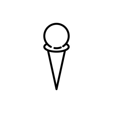 Dondurma ikonu beyaz arka planda. Vektör işareti