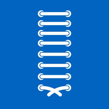 Parlak, sarı renkli bir ayakkabı kordonu. Minimum simge ya da logo tasarımı. Vektör illüstrasyonu