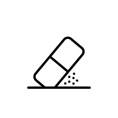 Beyaz arkaplanda kauçuk ince çizgi vektör simgesi