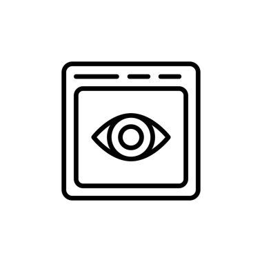 beyaz arkaplanda tarayıcı ince çizgi vektör simgesini görüntüle