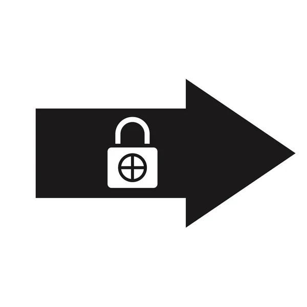 Icono Candado Flecha Símbolo Seguridad Ilustración Vectorial — Vector de stock