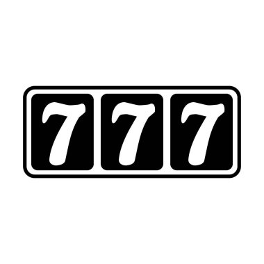 777 büyük ikramiye ikonu beyaza. Basit vektör illüstrasyonu.