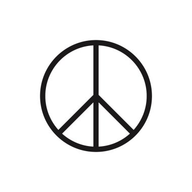 Beyaz arkaplanda Barış Sembol Vektörü Simgesi Simgesi