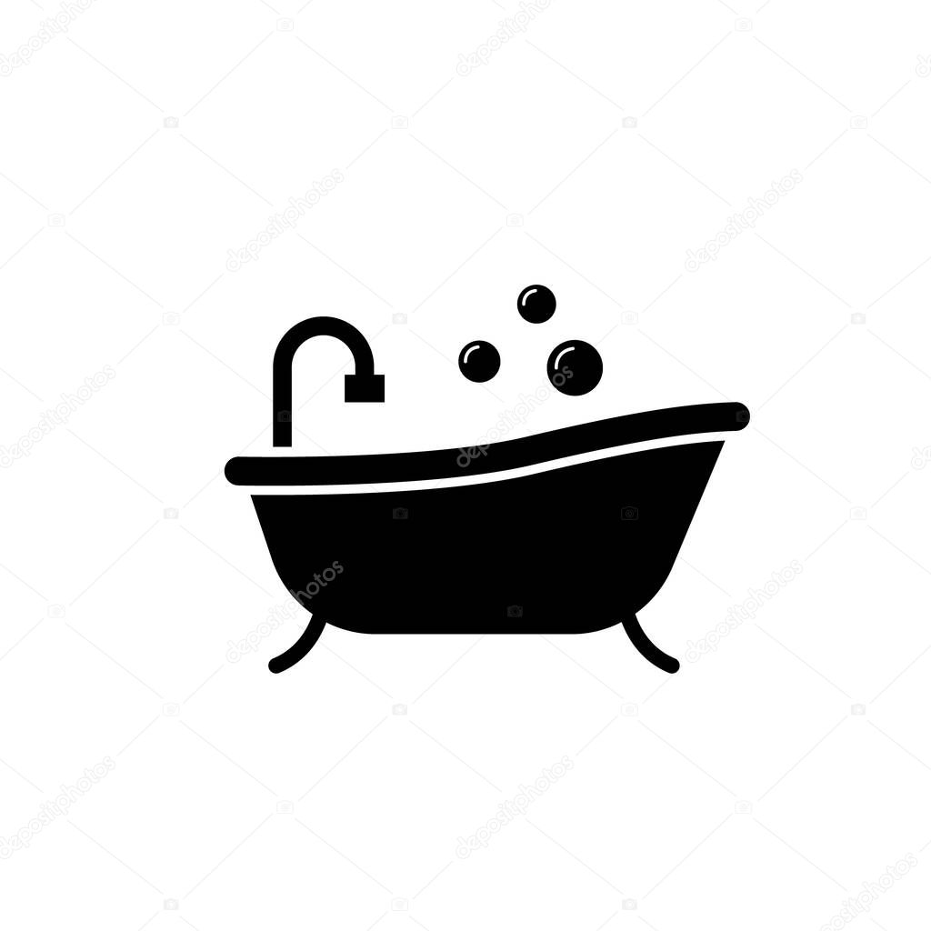 Bathtub icon on white background. trendy design template