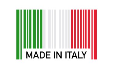 Beyaz arka planda İtalya 'da yapılmış barkod sembolleri. Vektör