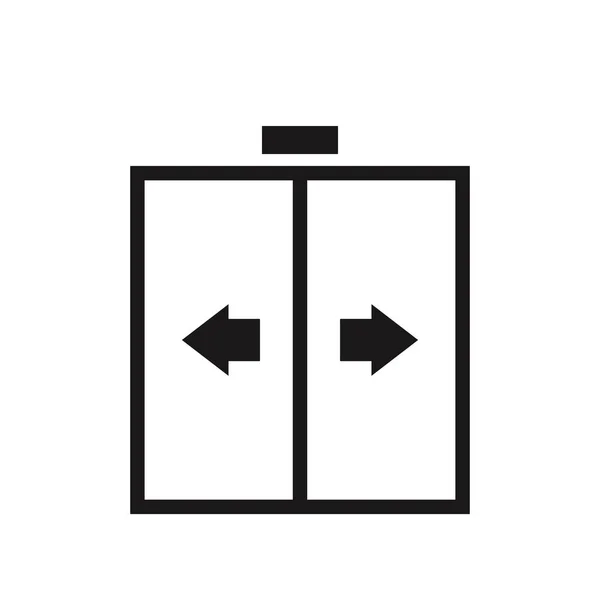 Значок Вектора Раздвижных Дверей Белой Автоматической Иконке Двери — стоковый вектор