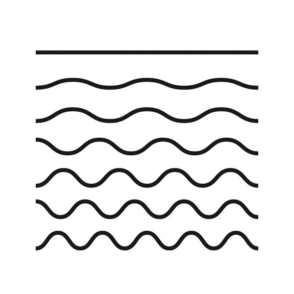 Linea Ondulata Linee Ondulate Zig Zag Sottolineature Nere Vettoriali Estremità — Vettoriale Stock