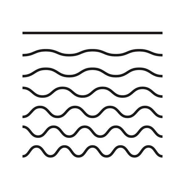 波線と波状ジグザグパターンライン ベクトルブラックのアンダーライン 滑らかな端が斜めに水平方向の曲線のスクグル ストックイラスト