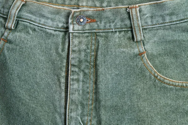 Green Denim Jeans Detalj Texturer Och Bakgrunder — Stockfoto
