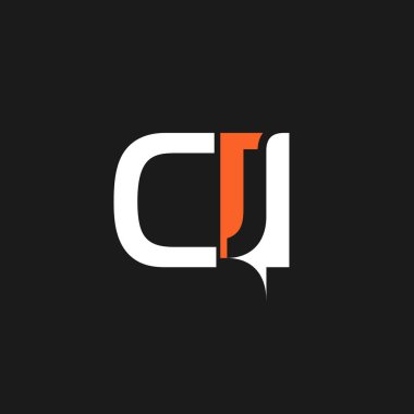 CJ harf logosu. yaratıcı tasarım vektör şablonu