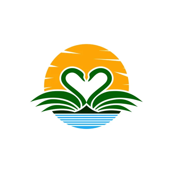 Este Logo Verano Con Concepto Cisne — Vector de stock