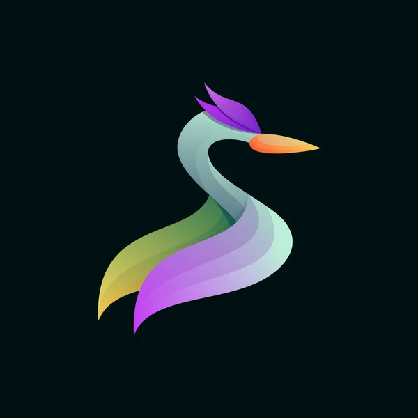 Este Hermoso Cisne Concepto Colorido — Vector de stock