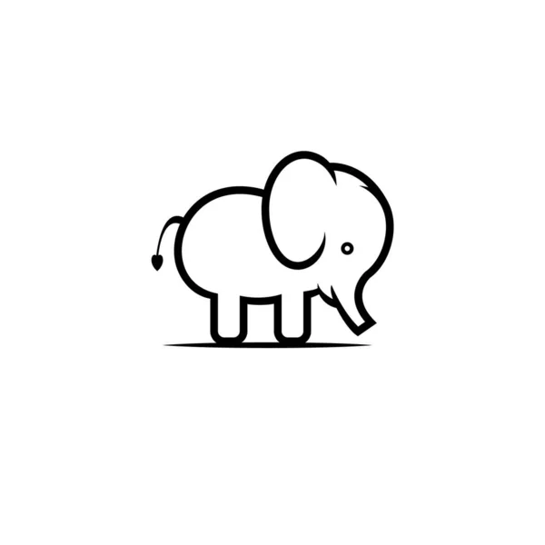 Elephant Line Art Illustration Template — Stock Vector