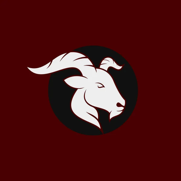 Логотип Голови Кози Сильний Дизайн Векторний Шаблон — стоковий вектор