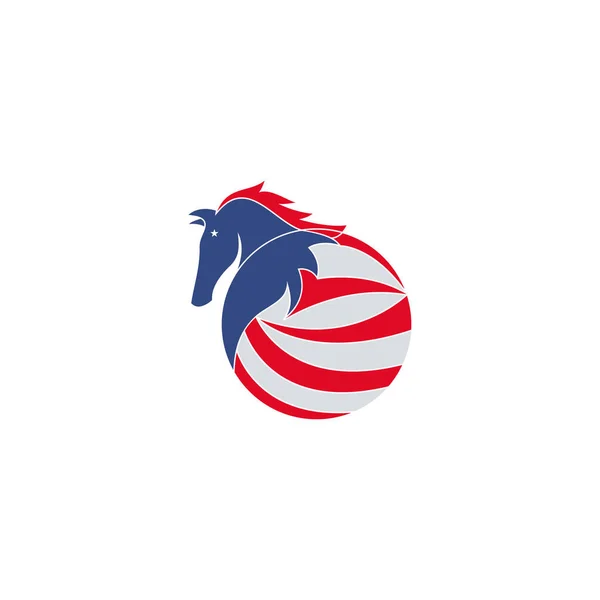 Pegasus American Concept Design Vector Template — Stock Vector