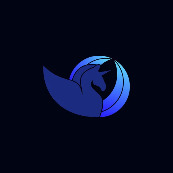 Pegasus Logosu Tasarım Vektör Şablonu — Stok Vektör