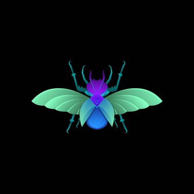 Uçan Yaban Arısı illüstrasyonu. Logo şablonu