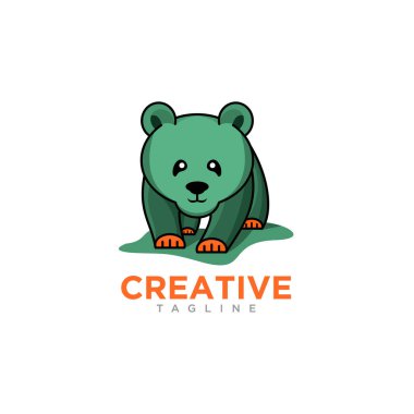 Yaratıcı Panda Logo tasarım vektör şablonu.