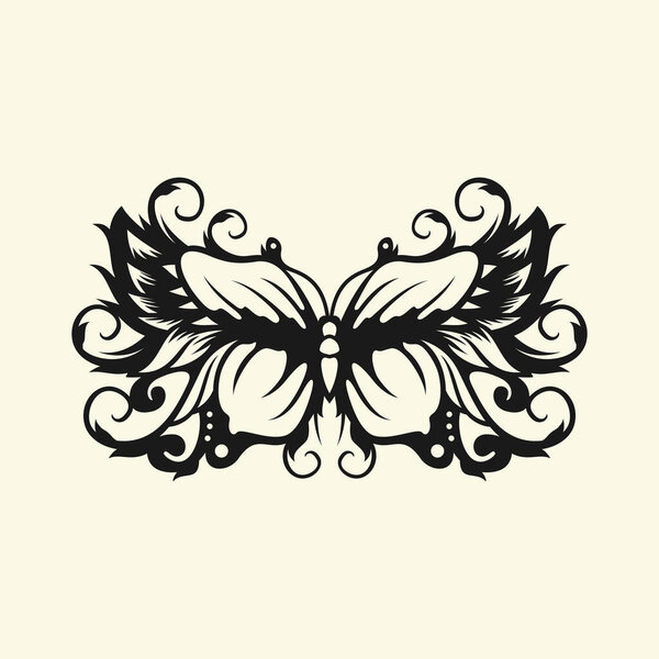 silhouette butterfly animal design vector