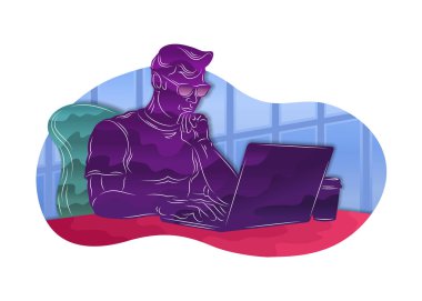 İş yerinde bir kağıt karakter işadamı üzerinden oyulmuş renkli izole gradyan