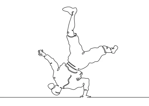 Continuous one painted single line dancer breakdance move