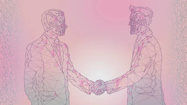 Абстрактный имидж встречи двух бизнесменов, рукопожатие — стоковый вектор