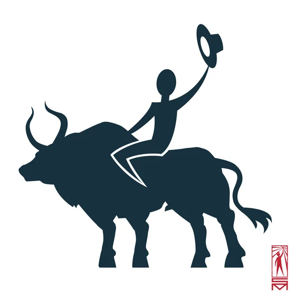 Bâton chiffre cow-boy texas — Image vectorielle