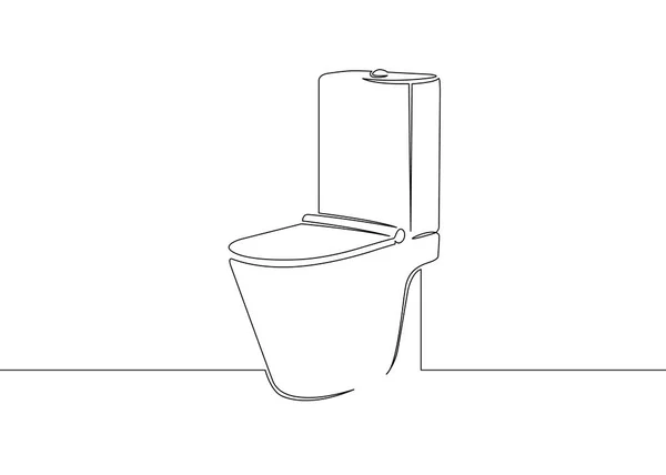 1 つの連続描画単一芸術線落書きスケッチ トイレ — ストックベクタ